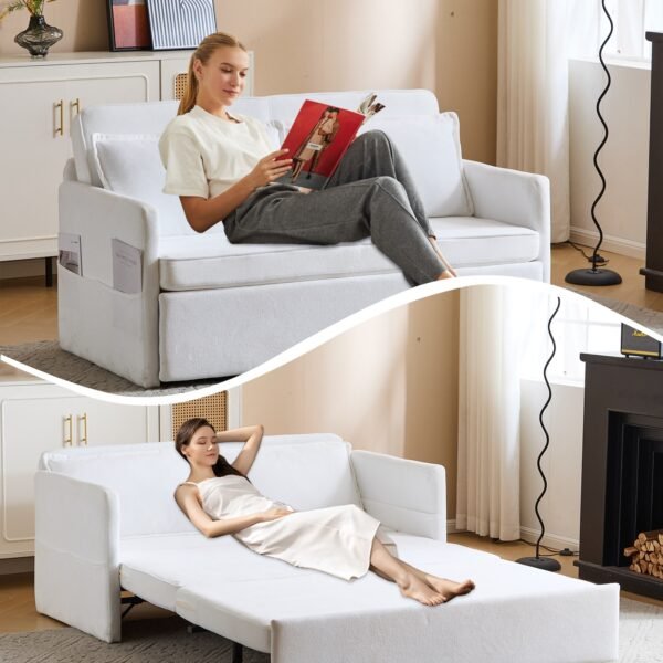 Adult Sleeper Chair Bed, 3-in-1 Convertible Sofa Chair Bed Pull-out Sofa Bed, Convenient Folding Tray Table With USB And Type-C Charging Ports Modern Loveseat For Living Room Cannot Be Sold On Temu - Image 7