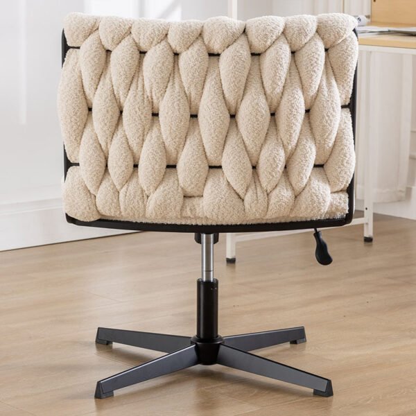 Armless Office Desk Chair No Wheels - Image 2