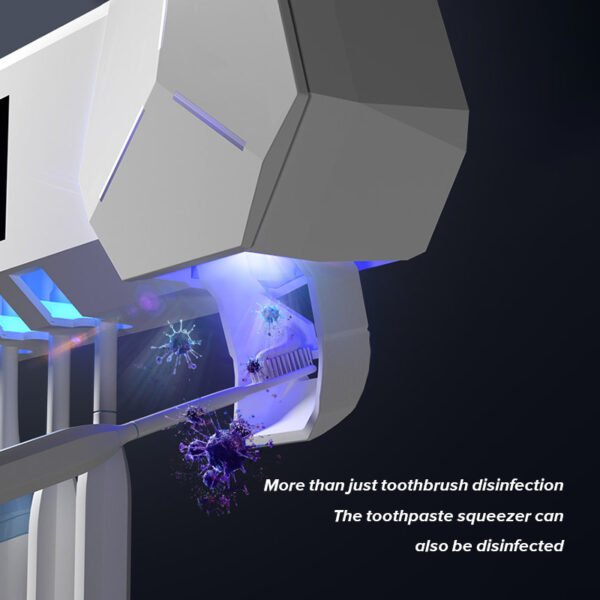 Smart Toothbrush Sterilizer Ultraviolet Perforation Free Bathroom Electric Sterilization Wall-mounted Shelf Storage Suction Wall - Image 3