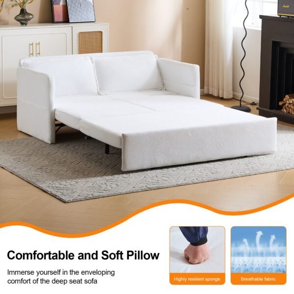 Adult Sleeper Chair Bed, 3-in-1 Convertible Sofa Chair Bed Pull-out Sofa Bed, Convenient Folding Tray Table With USB And Type-C Charging Ports Modern Loveseat For Living Room Cannot Be Sold On Temu - Image 6