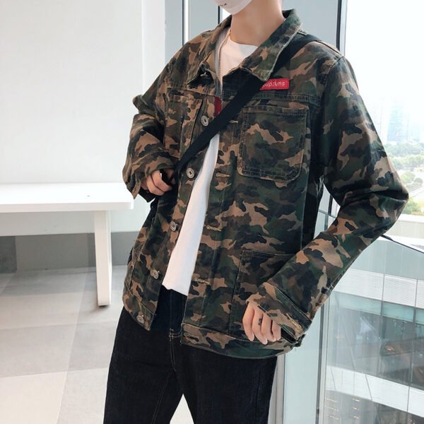 New Mens Camouflage Denim Jacket Coat Man Coats Jaqueta Masculino Jeans Jacket & Coats Fashion Design Autumn Brand Clothing - Image 2