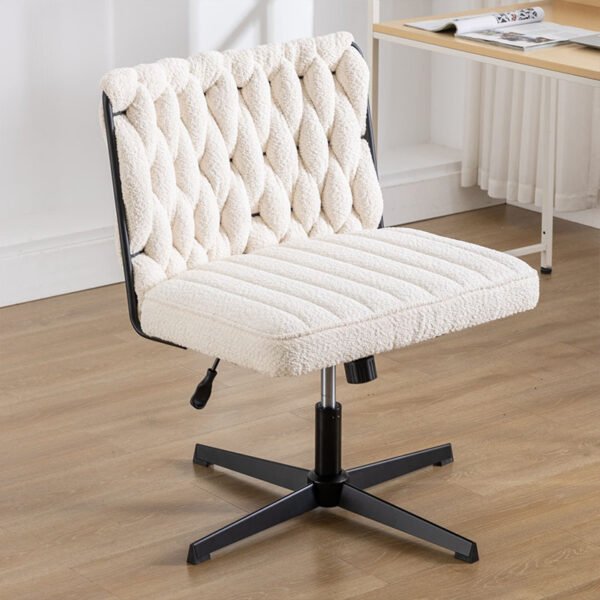 Armless Office Desk Chair No Wheels - Image 6