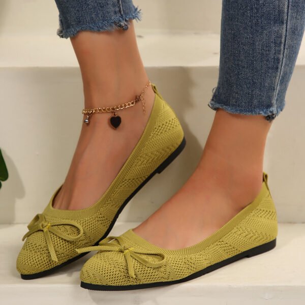 Bow Knitted Loafers Ins Fashion Pointed-toed Flats Shoes For Women - Image 9