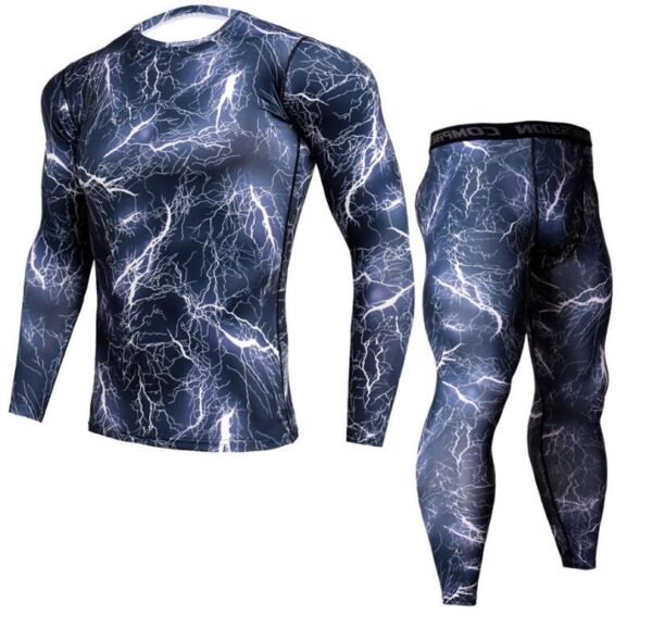 Long Sleeved Tight Fitting Men's Sports Quick Drying Fitness Suit Set - Image 10