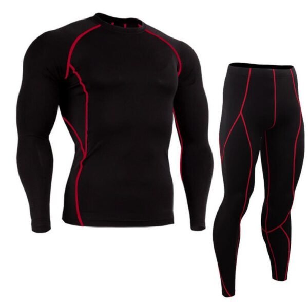 Long Sleeved Tight Fitting Men's Sports Quick Drying Fitness Suit Set - Image 9
