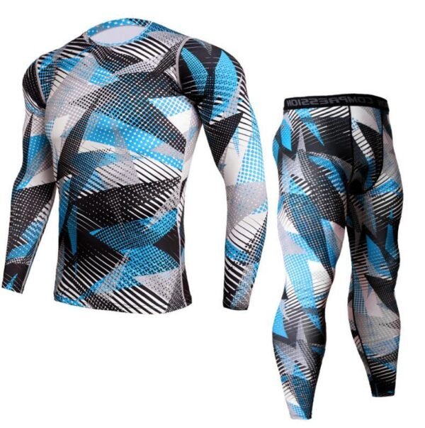 Long Sleeved Tight Fitting Men's Sports Quick Drying Fitness Suit Set - Image 4