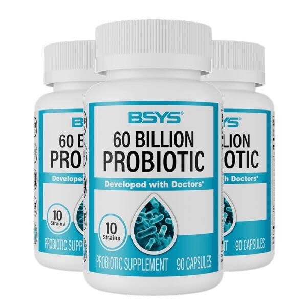BSYS 60 Billion CFU Probiotic Capsules  Acid-Resistant Stomach-Resistant Formula  Intestinal Delivery Technology  Digestive & Immune Health Support  Daily Gut Wellness Supplement - Image 3
