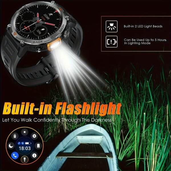 Silicone KE3 INEYES Hot Sale Smart Watch For Men With 3ATM Waterproof, Large HD Display, Sports Smart Watches For Men With LED Flashlight - Image 8