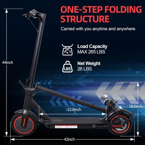 Convenient Electric Scooter For Commuting, 8.5-inch Tires With A Maximum Speed Of 15Mph And A 350W Motor, With A Range Of 19 Miles. Foldable Electric Scooter Controlled By Anapplication Program - Image 7