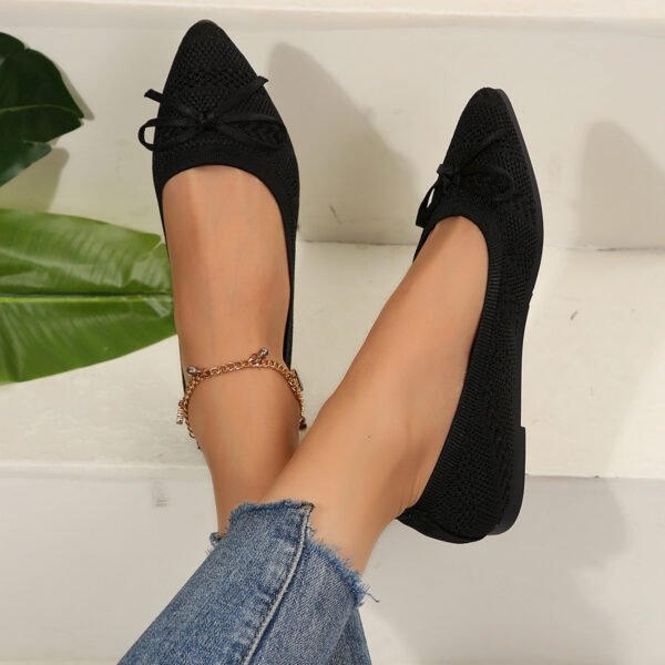 Bow Knitted Loafers Ins Fashion Pointed-toed Flats Shoes For Women - Image 5