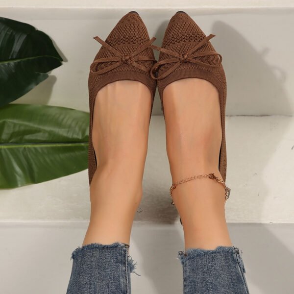Bow Knitted Loafers Ins Fashion Pointed-toed Flats Shoes For Women - Image 7