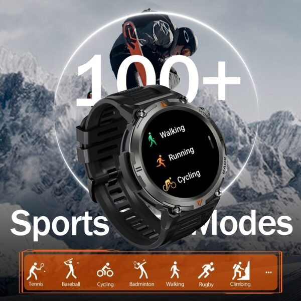 Silicone KE3 INEYES Hot Sale Smart Watch For Men With 3ATM Waterproof, Large HD Display, Sports Smart Watches For Men With LED Flashlight - Image 6