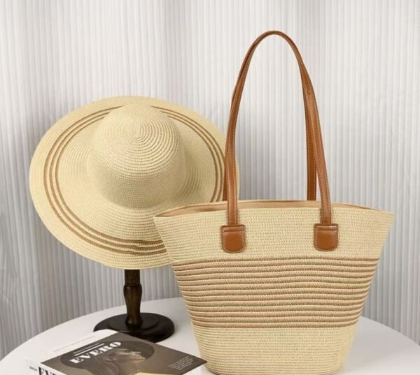 Seaside Vacation Sun Protection Straw Hat Bag Set - Image 7