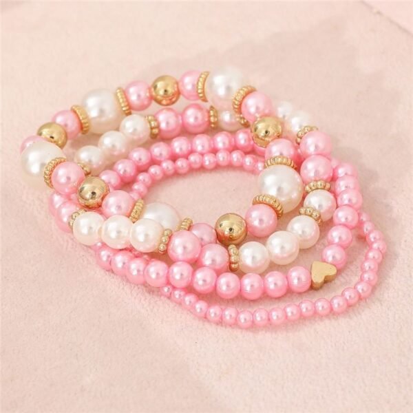 4pcs Set Pearls Beads Bracelet Set Elegant Handmade - Image 6