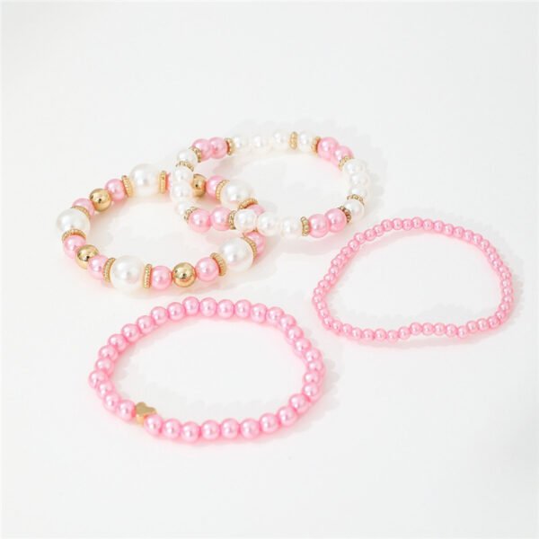 4pcs Set Pearls Beads Bracelet Set Elegant Handmade - Image 2