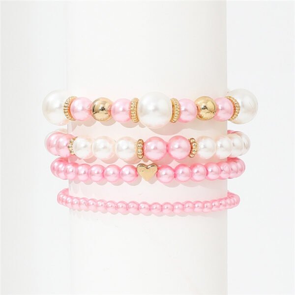 4pcs Set Pearls Beads Bracelet Set Elegant Handmade - Image 3