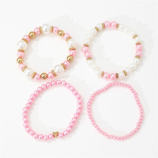 4pcs Set Pearls Beads Bracelet Set Elegant Handmade - Image 7
