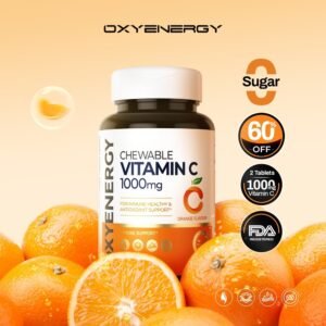 Oxyenergy Chewable Vitamin C,for Immunity Enhancement,Pigmentation Prevention,Antoxidant Support,1000mg High-Content,100 Tablets Bottle