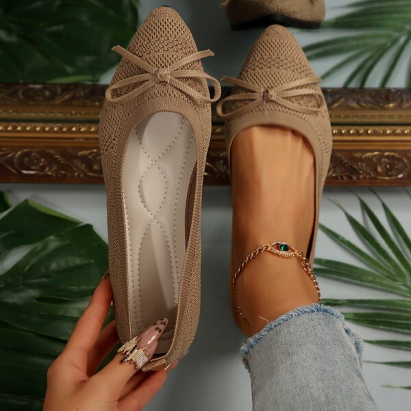 Bow Knitted Loafers Ins Fashion Pointed-toed Flats Shoes For Women - Image 8