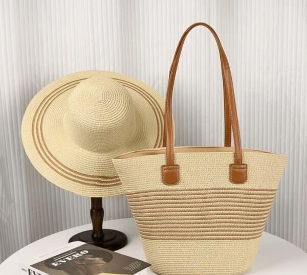 Seaside Vacation Sun Protection Straw Hat Bag Set - Image 6