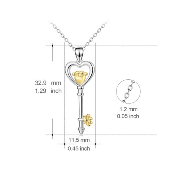 Key Pendant 925 Silver Necklace - Image 3