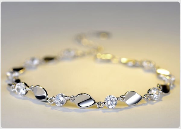 Diamond-encrusted 925 sterling silver bracelet - Image 4