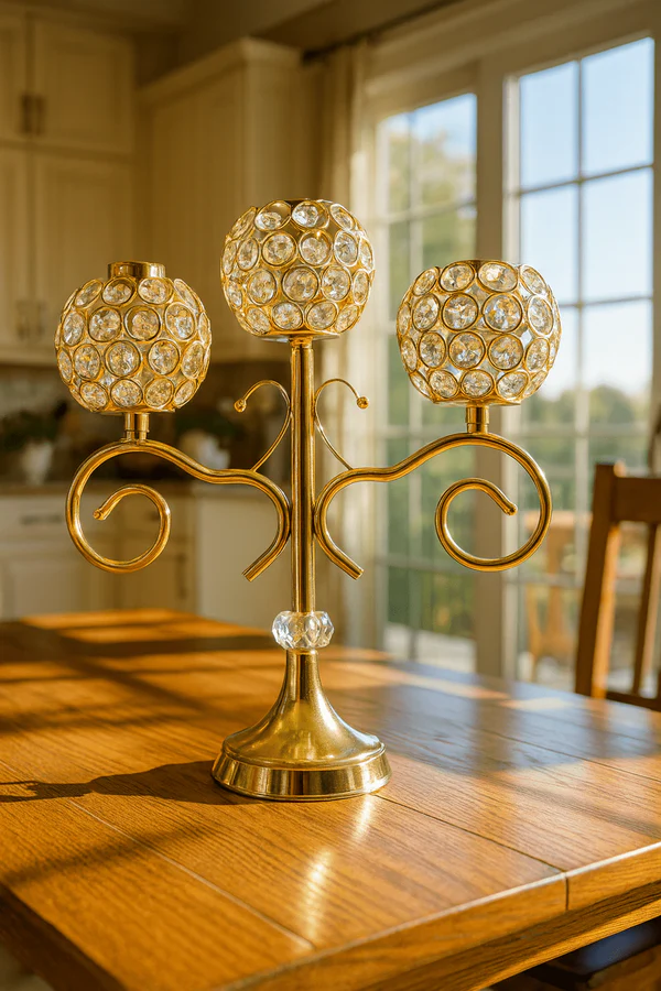 Crystal 3-Head Candle Holder - Image 2