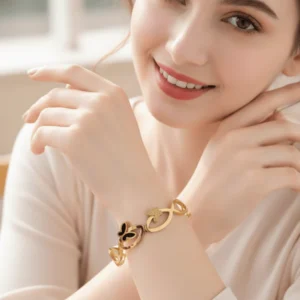 Dual Butterfly Infinity Bangle