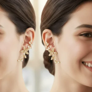 Floral Crystal Vine Earrings