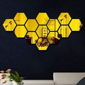 Hexagon Style Acrylic Mirror - 13 pieces