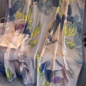 Light Luxury Artificial Silk Scarf Women's Large Size Pattern Commuter