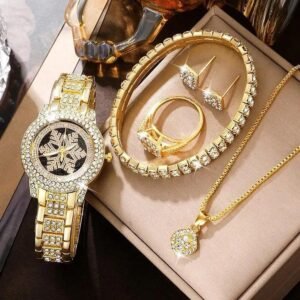 Snowflake Pattern Watch Luxury Full Rhinestone Jewelry